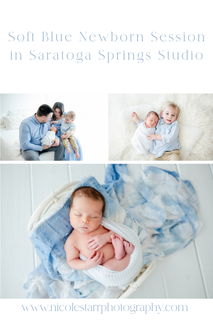 Soft Blue Newborn Session in Saratoga Springs Studio