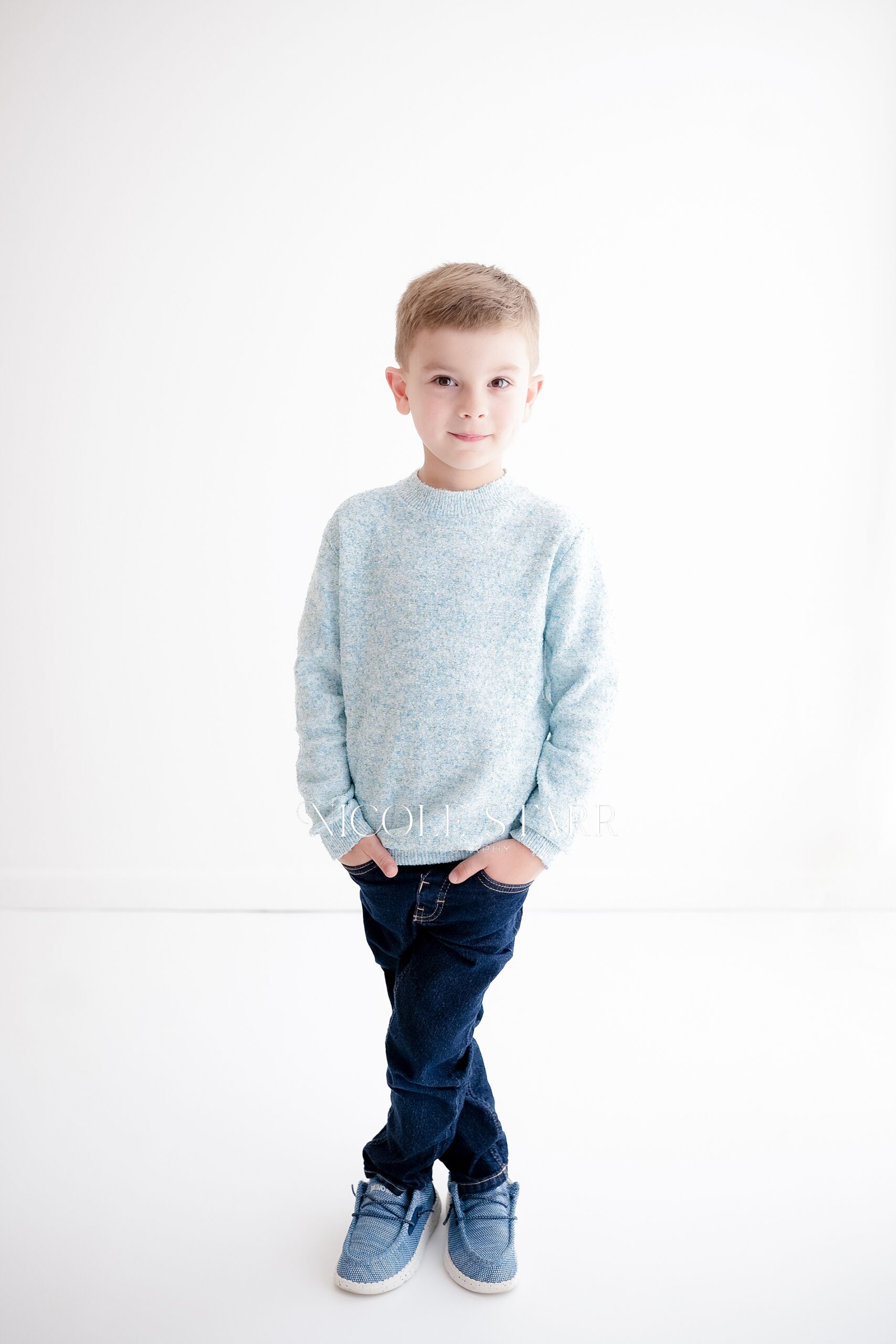 Timeless Studio Portraits in Saratoga Springs of five year old