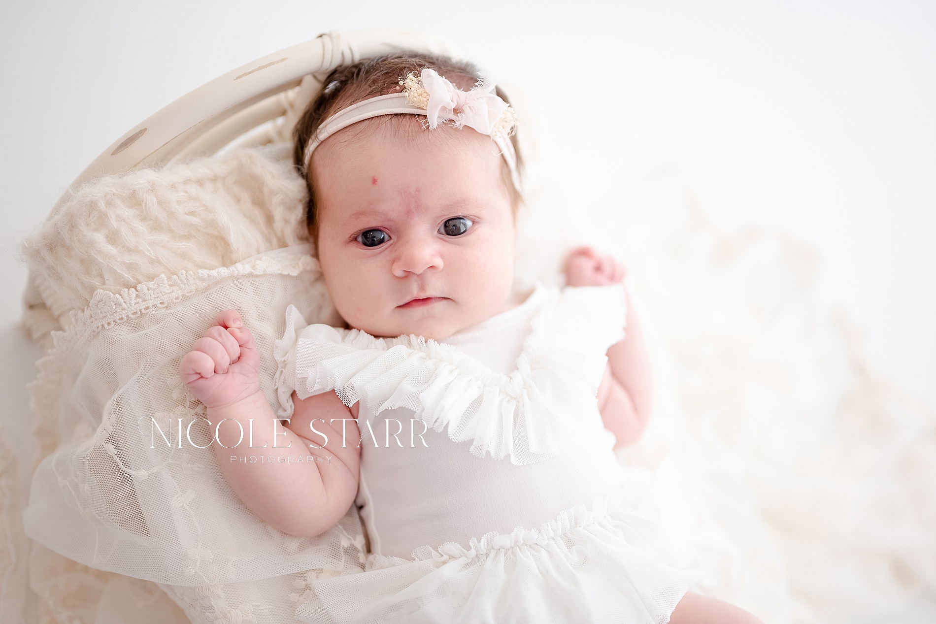 Older Newborn Portraits of baby girl in Saratoga Springs