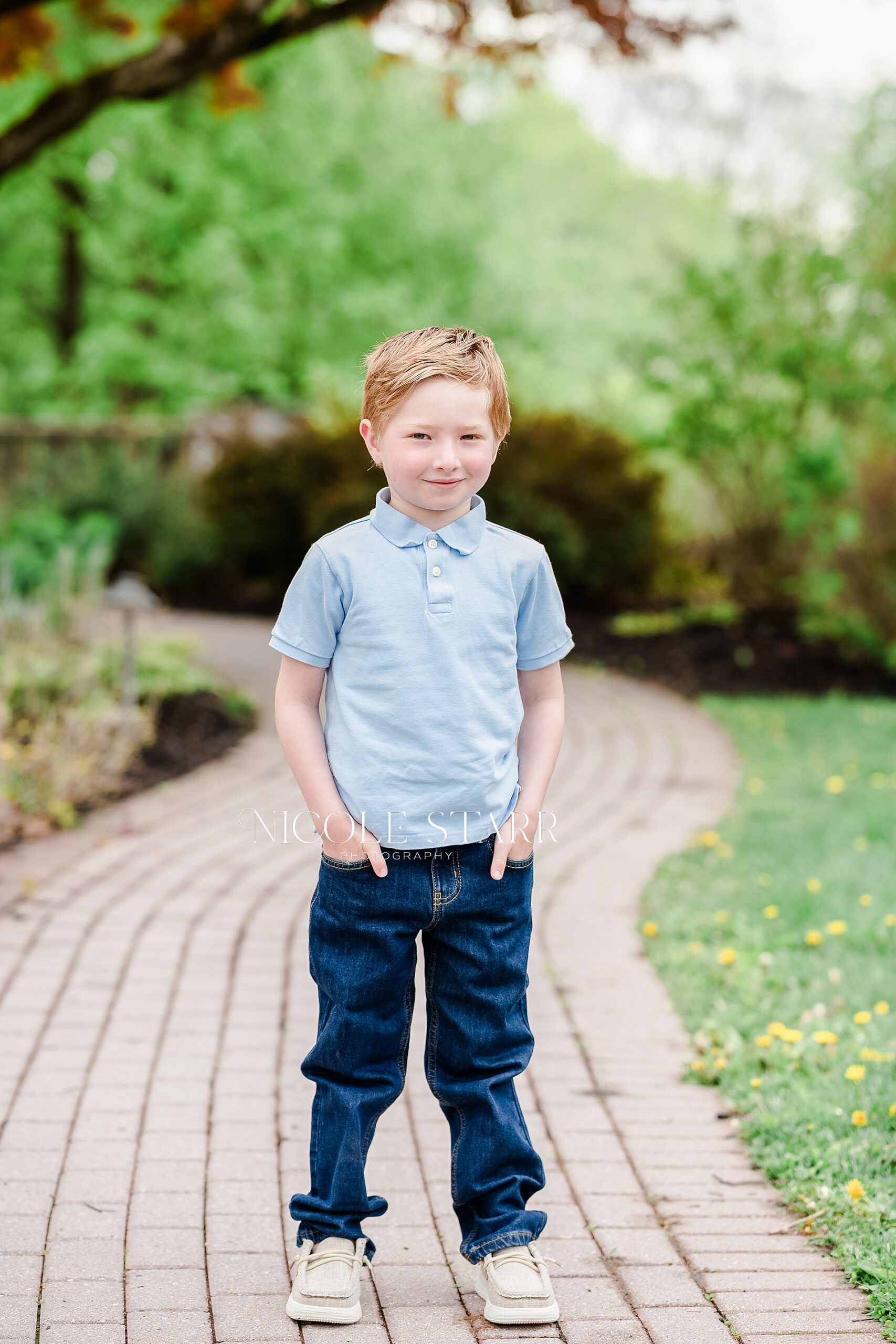 young boy at Skidmore College in Saratoga Springs for Playful family portraits