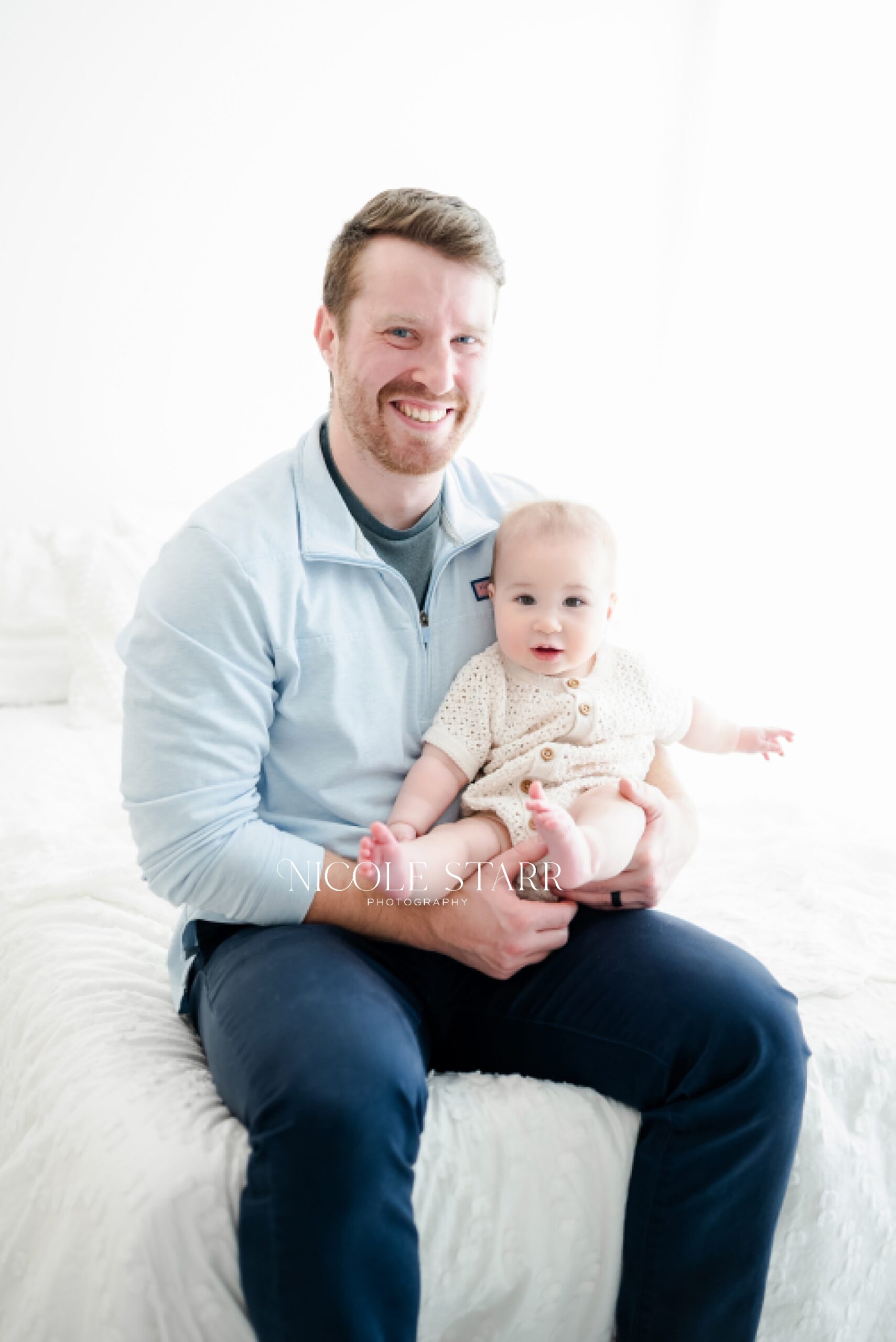 dad with baby during milestone session