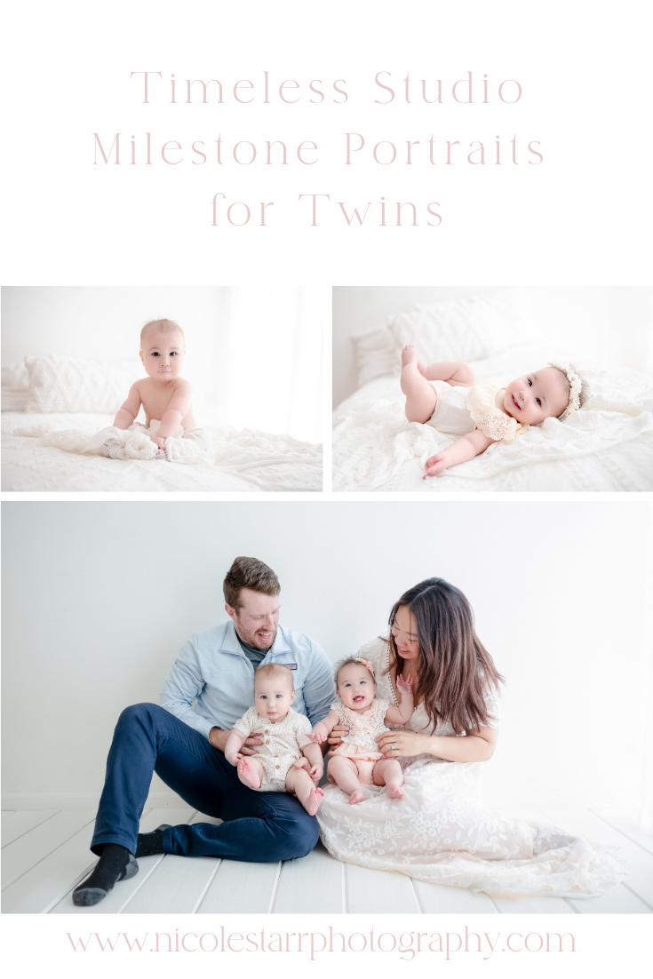 Timeless Studio Milestone Portraits for Twins