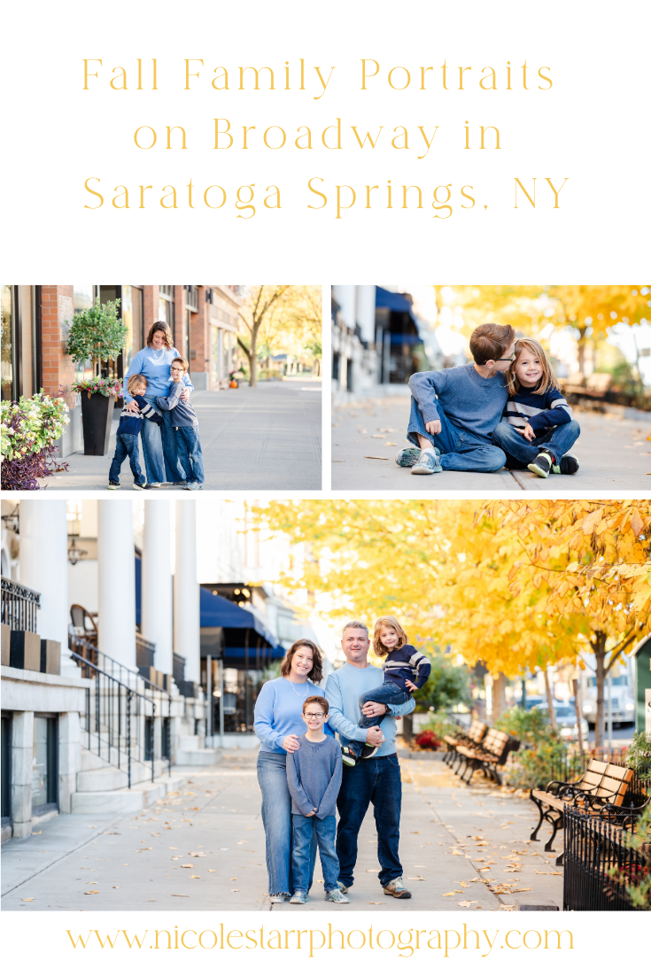 Fall Family Portraits on Broadway in Saratoga Springs, NY