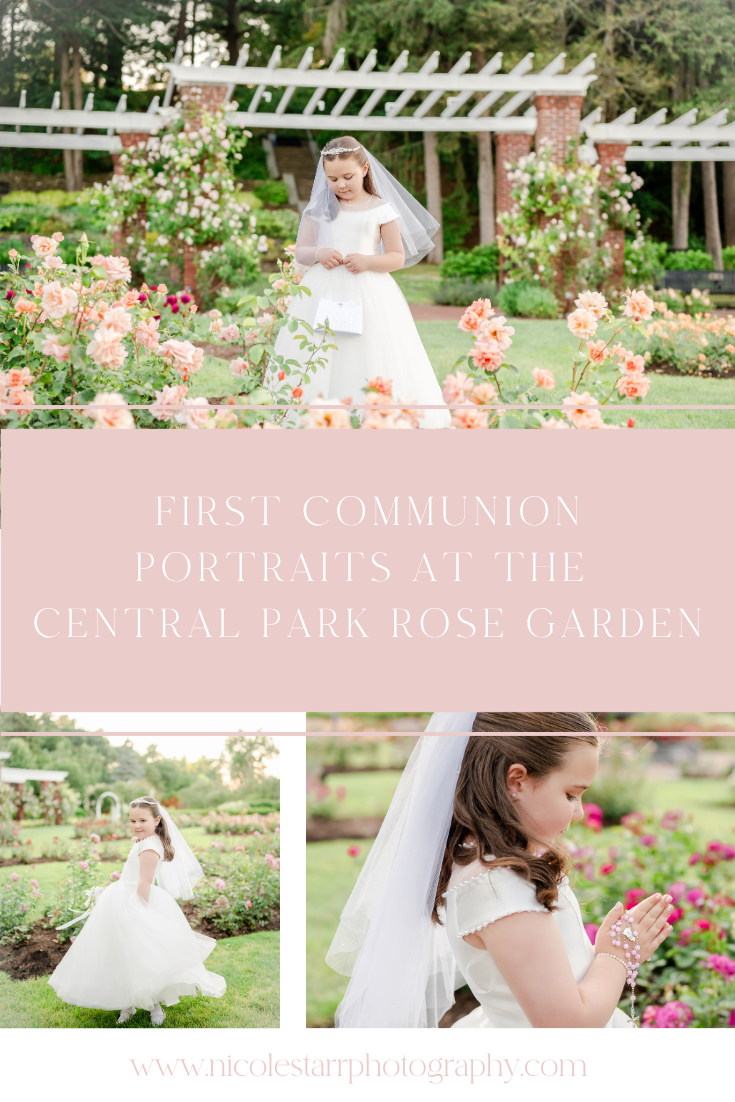 First Communion Portraits at the Central Park Rose Garden