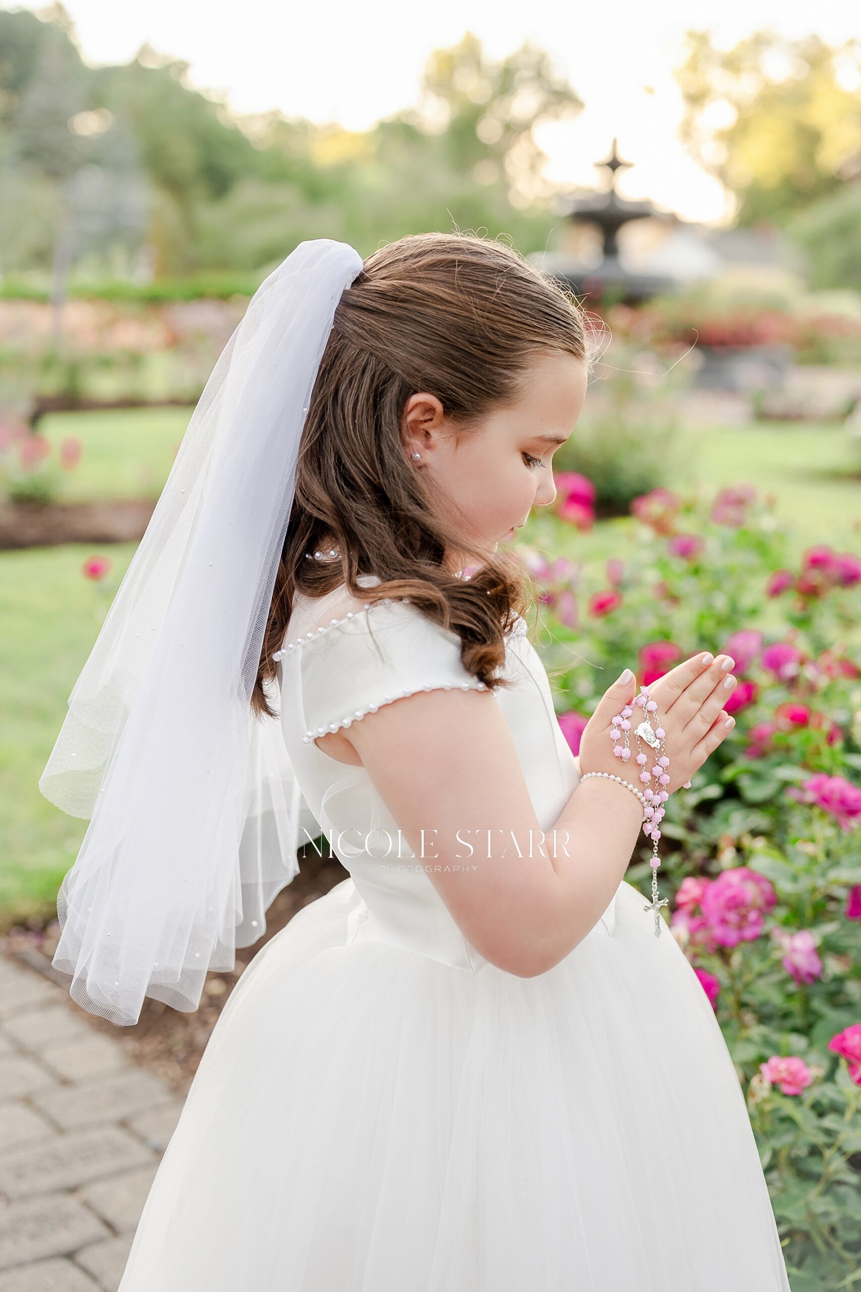 little girl during First Communion Portraits