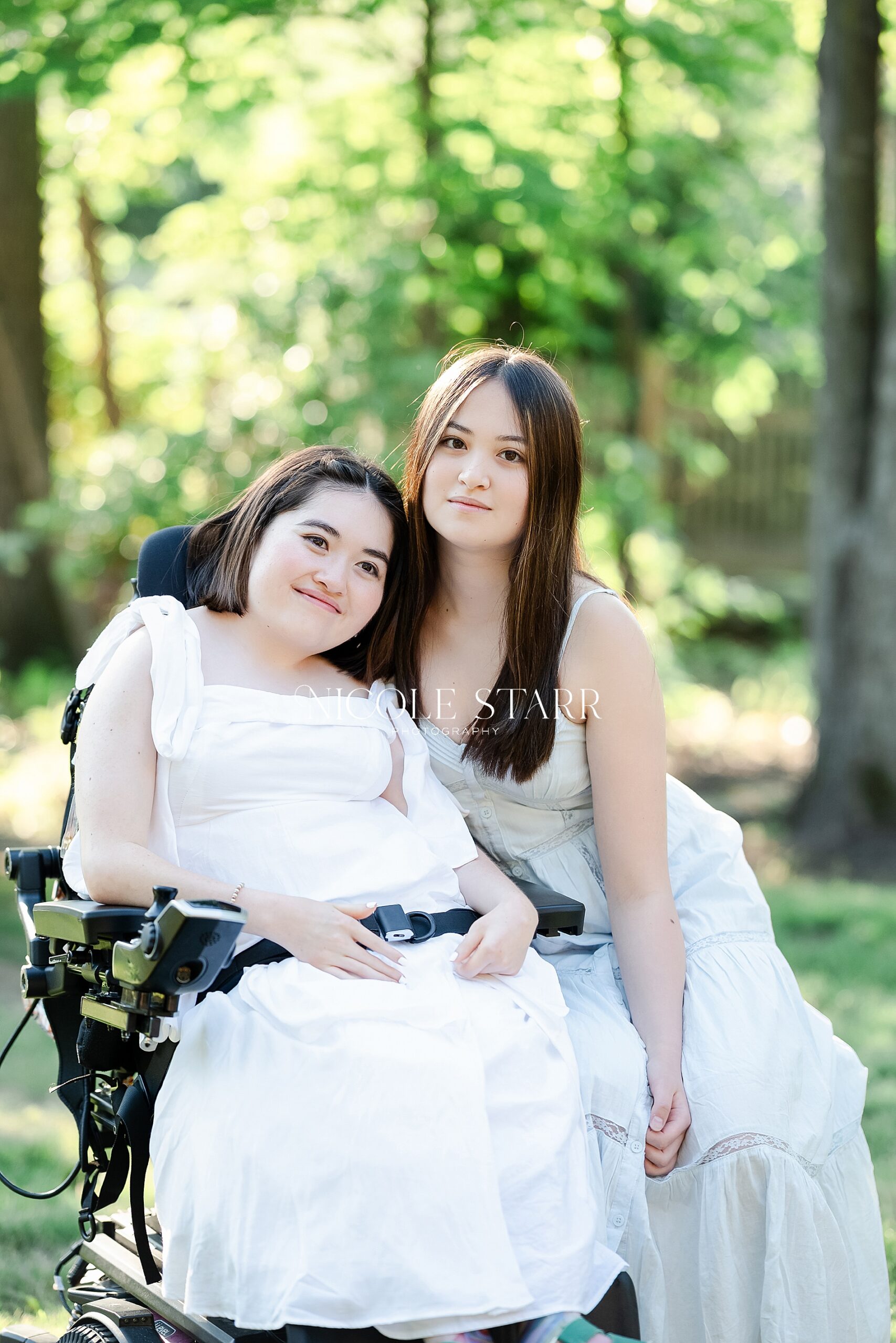 teenage sisters together for portrait