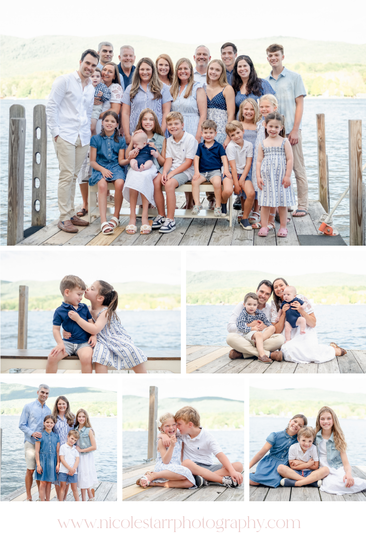 Multigenerational Family Portrait Session on Lake George 