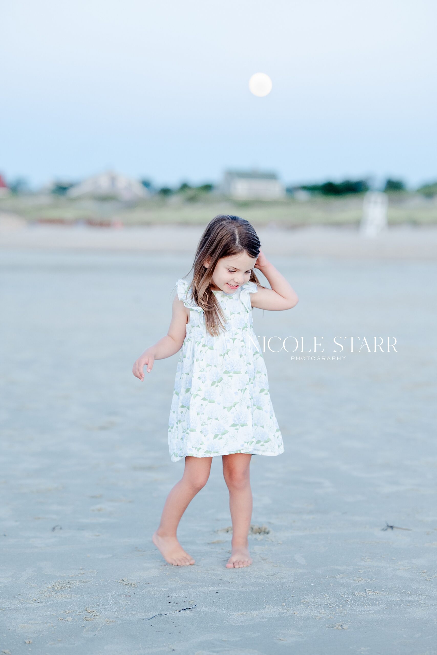 little girl on beach in Cape Cod